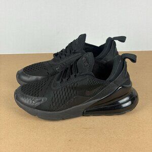 Nike Air Max 270 Athletic Sneakers Triple Black Youth Size 5Y Low Top Lace Up